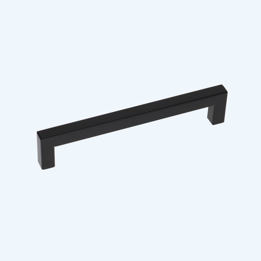 Greep zwart RVS vierkant 160 x 35 mm
