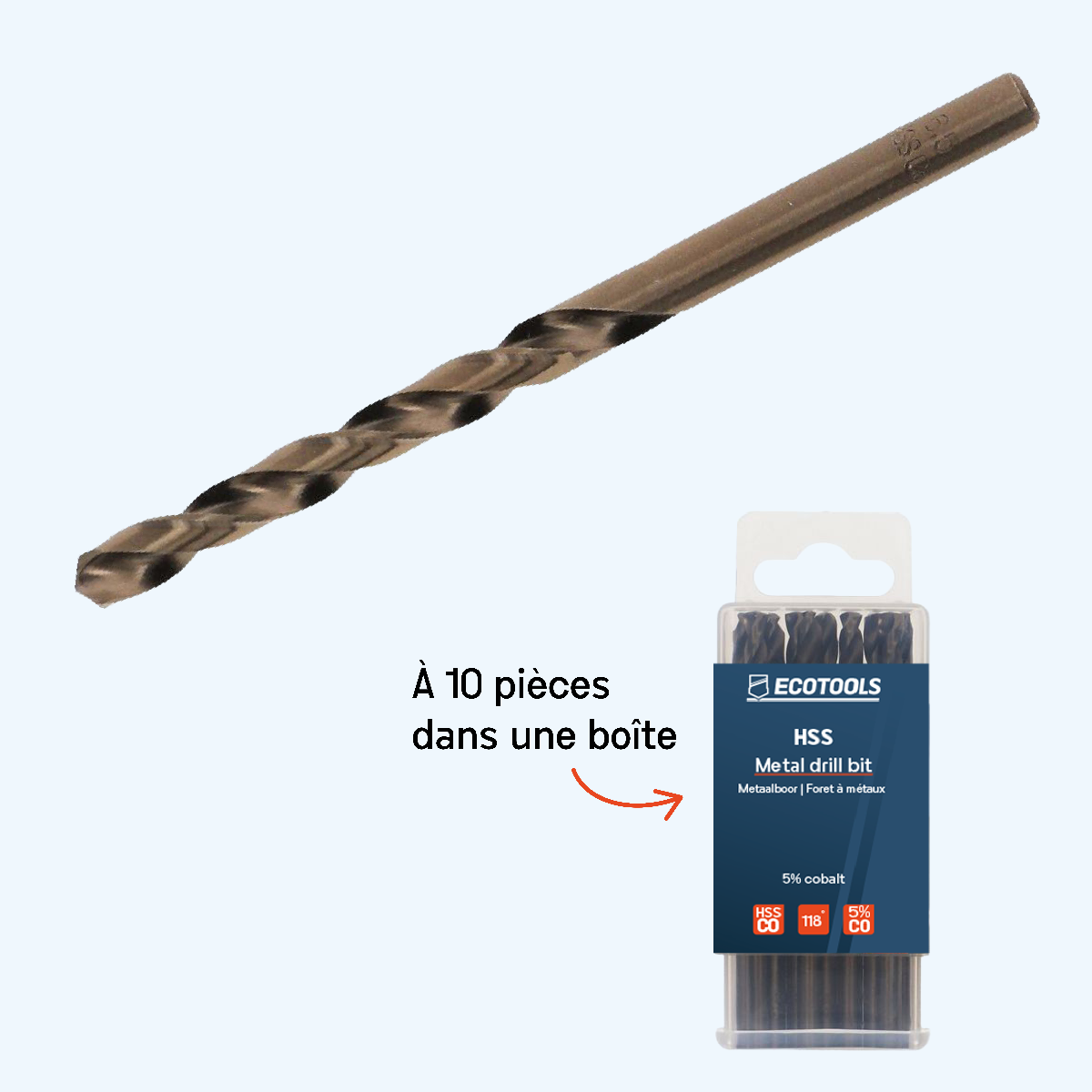 5 stuks 5mm HSS-S spiraalboor PRO DIN338 | AL000500