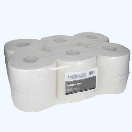 6 x Poetsrol midi 2-laags 20 cm x 150 meter