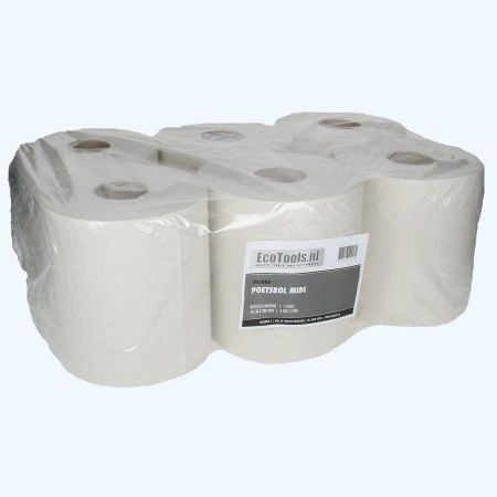 6 x Poetsrol midi 1-laags 19 cm x 300 meter